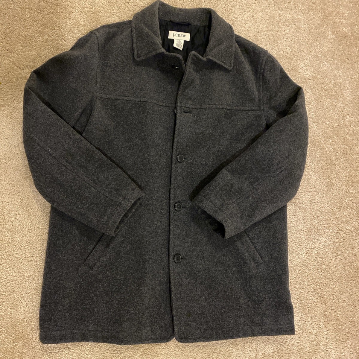 J Crew University Jacket Coat Mens Medium Wool Stadium Cloth
