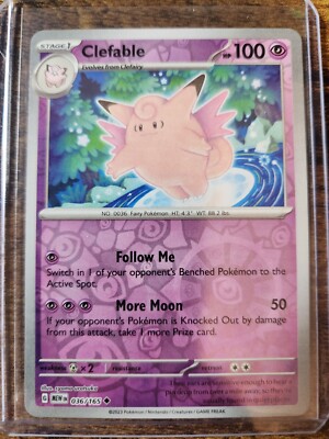 Pokemon TCG Scarlet & Violet 151 Clefable Reverse Holo Rare #36