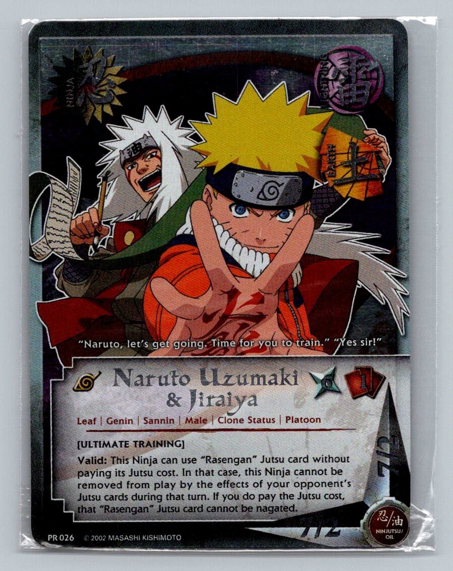 1x NARUTO CCG NARUTO UZUMAKI & JIRAIYA PR 026 HOLO FOIL PROMO