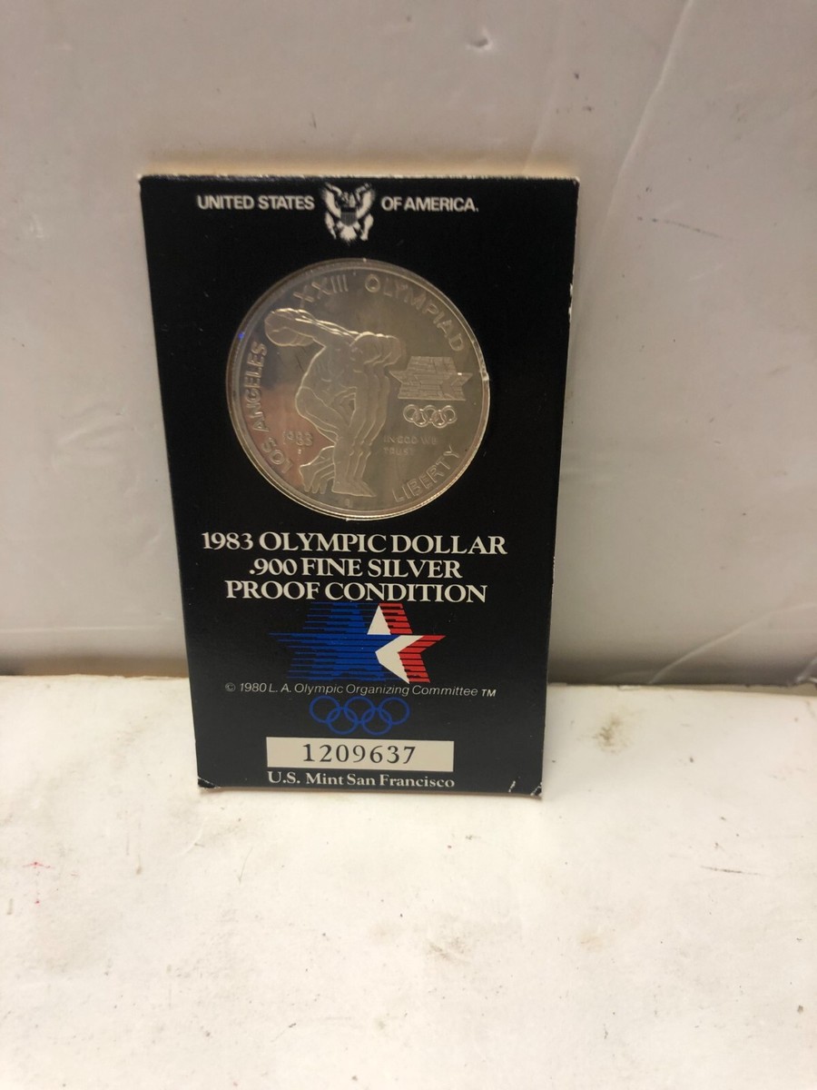 1983 OLYMPIC DOLLAR .900 FINE SILVER PROOF CONDITION IN ORIGINAL