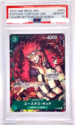PSA 10 One Piece Card Eustass Kid Championship Set Bonus Promo