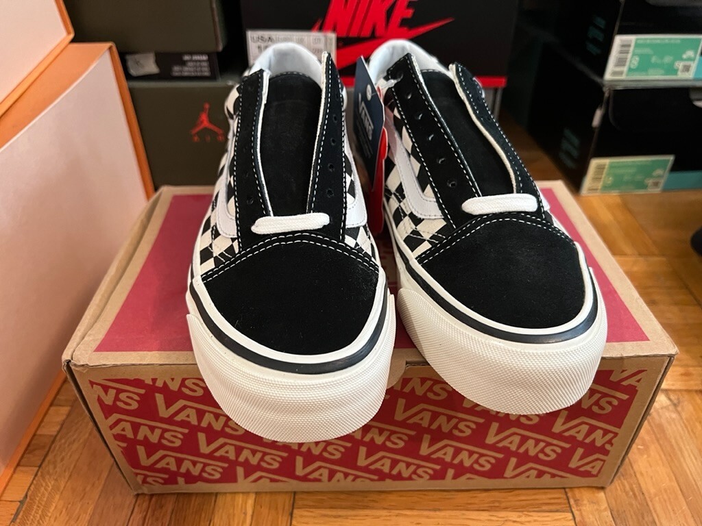 NEW Vans Old Skool 36 DX Anaheim Factory OG White Black Checker Sz