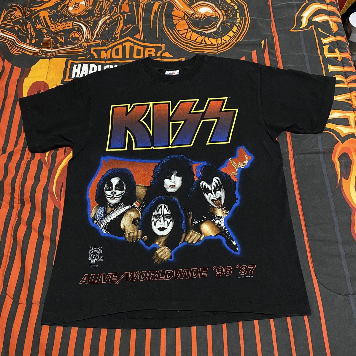 Vintage KISS ROCK & RULE THE WORLD Alive / Worldwide 96 97 T-shirt