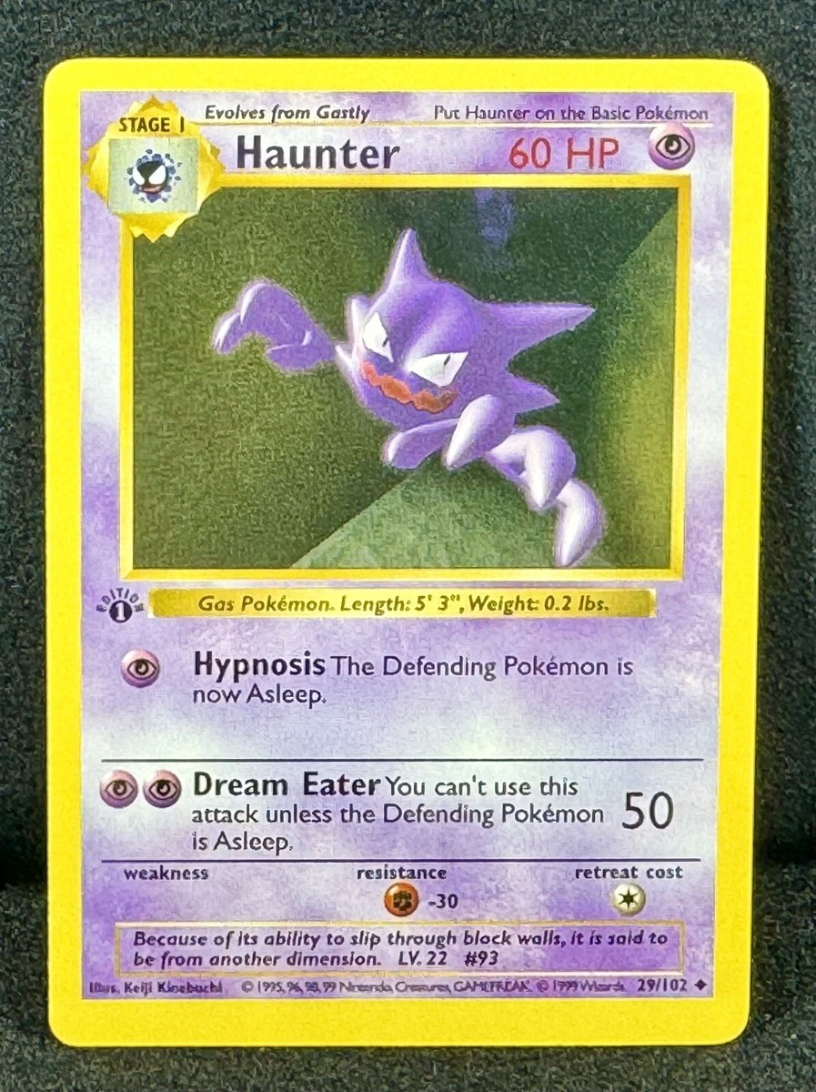 🔥Haunter 29/102 BASE SET SHADOWLESS (Rare FAT Stamp) TRUE 1ST