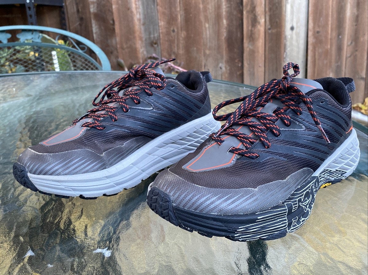 Hoka One One Speedgoat 4 Vibram Gray Black Men's Size 7 2E Trail