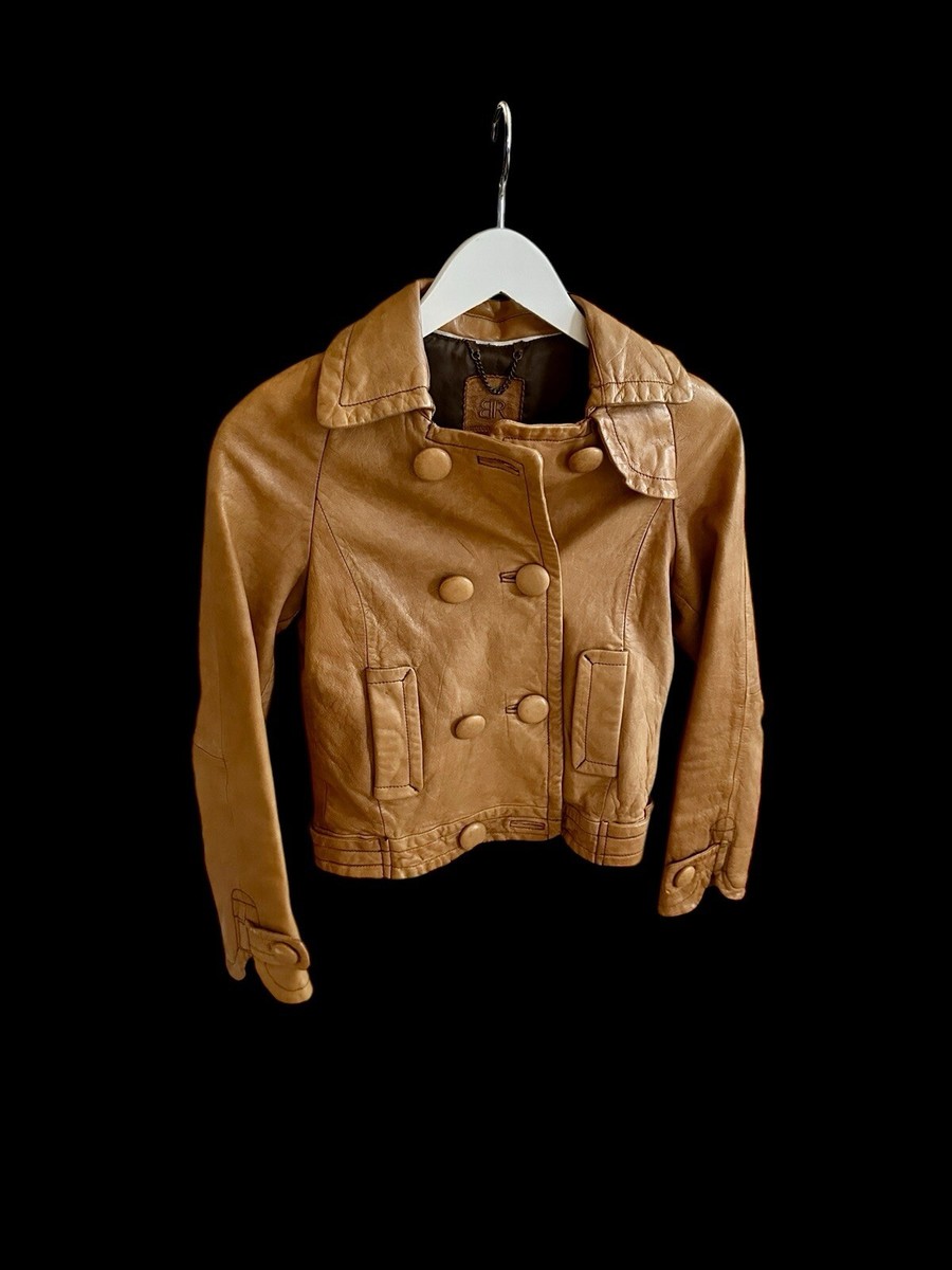 Vintage 90's Banana Republic Genuine Leather Jacket Buttons Womens