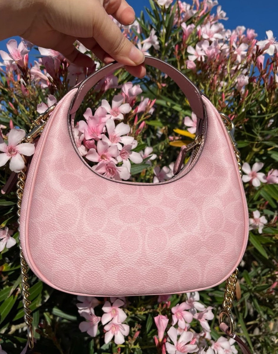 NWT Coach Carmen Mini Crossbody Bag In Signature Canvas CAM83 Gold