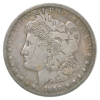 1890-O Morgan Silver Dollar - Hobo (Not Nickel) Hand Carved *5118