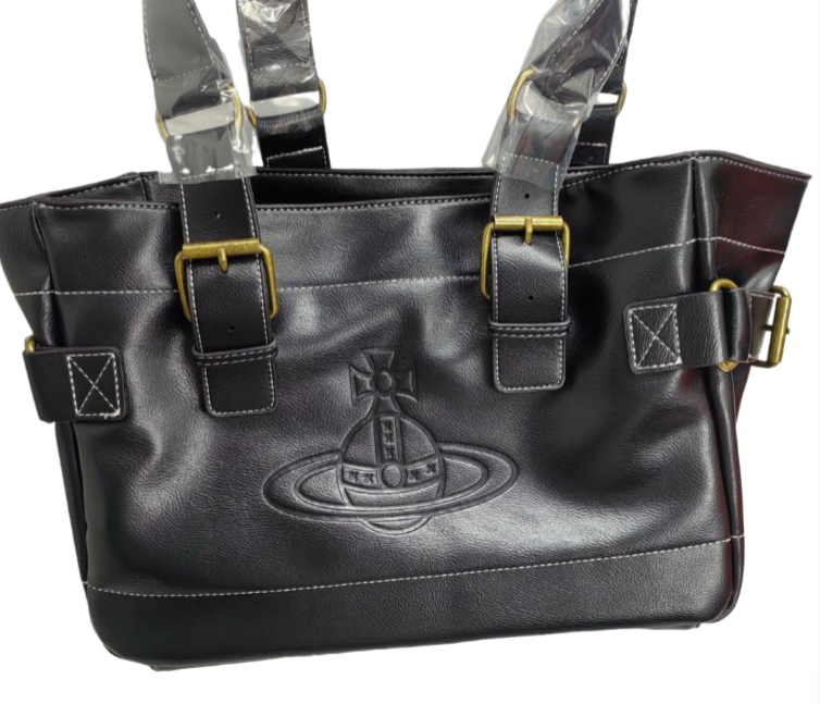 Vivienne Westwood Accord Handbag Tote Bag Black Shaped Shoulder