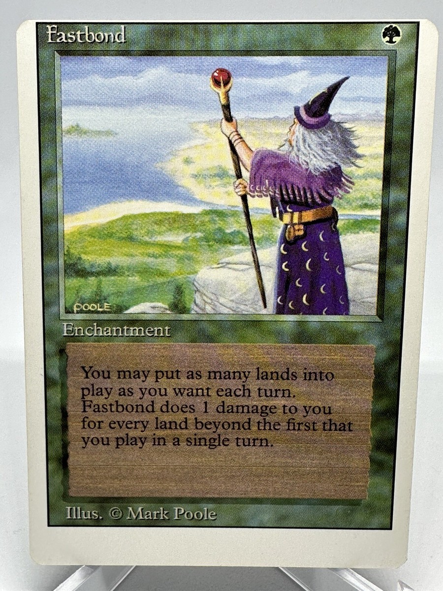 MTG Revised Fastbond Savage Misprint Offcentered Front And Back NM