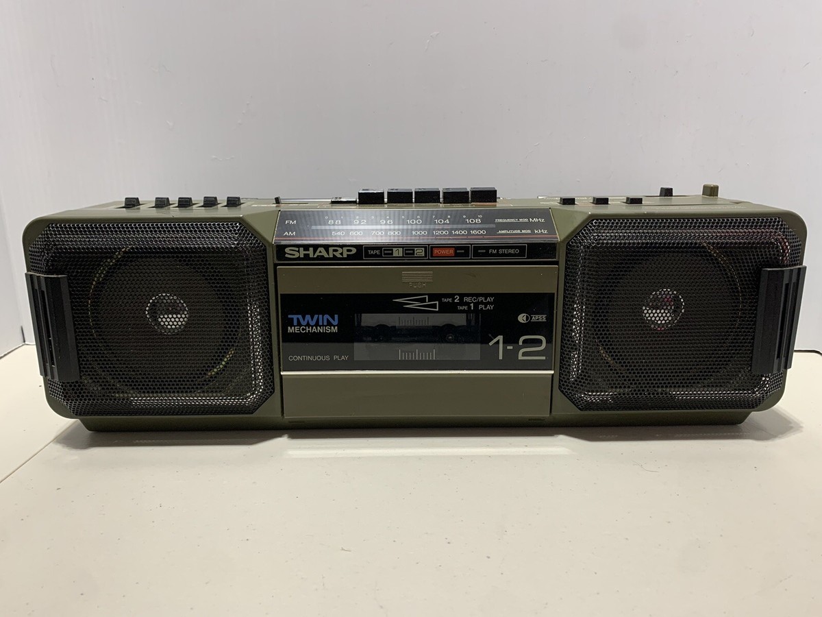 RARE OLD SCHOOL Vintage 80s SHARP WQ-T282 Stereo Twin Tape Boombox