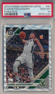 GIANNIS ANTETOKOUNMPO - 2019-20 Optic Silver Wave Prizm PSA Gem