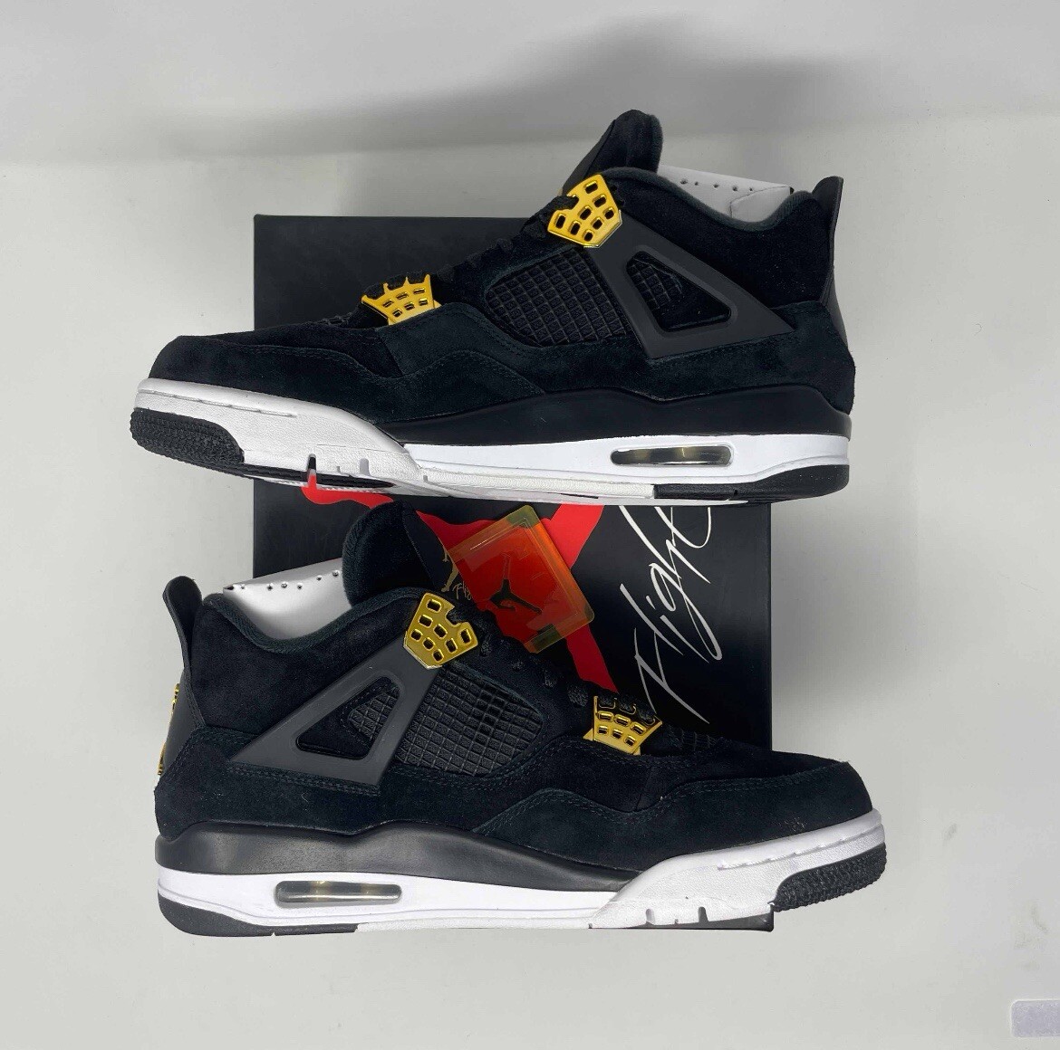 Air Jordan 4 Retro Royalty 308497 032 Black/Metallic Gold/White