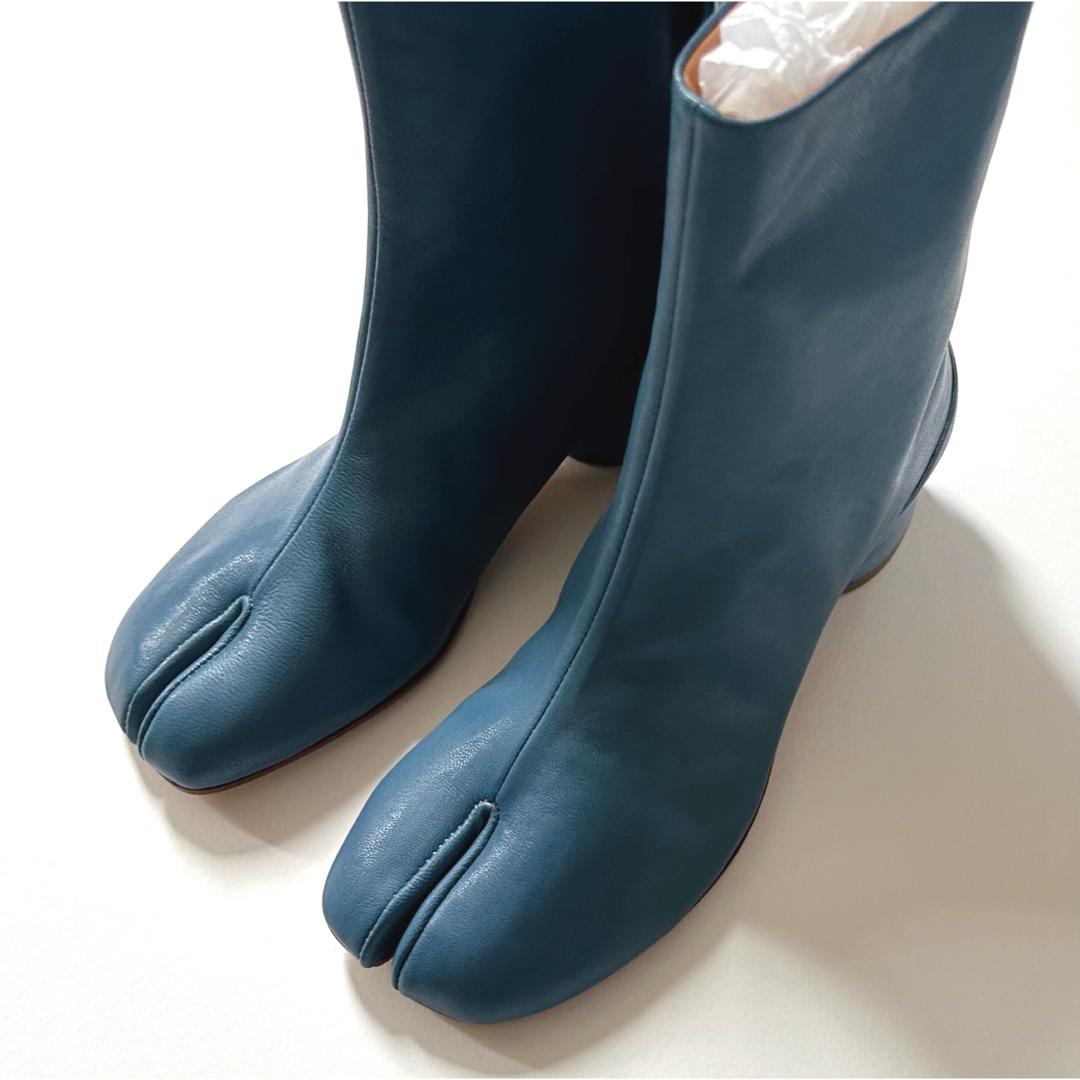 Maison Margiela Tabi Boots Blue Vintage Leather EU37/US7 3cm Heel