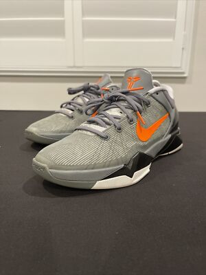 Mens NIKE ZOOM KOBE VII 7 SYSTEM WOLF GREY ORANGE PROTRO 488371
