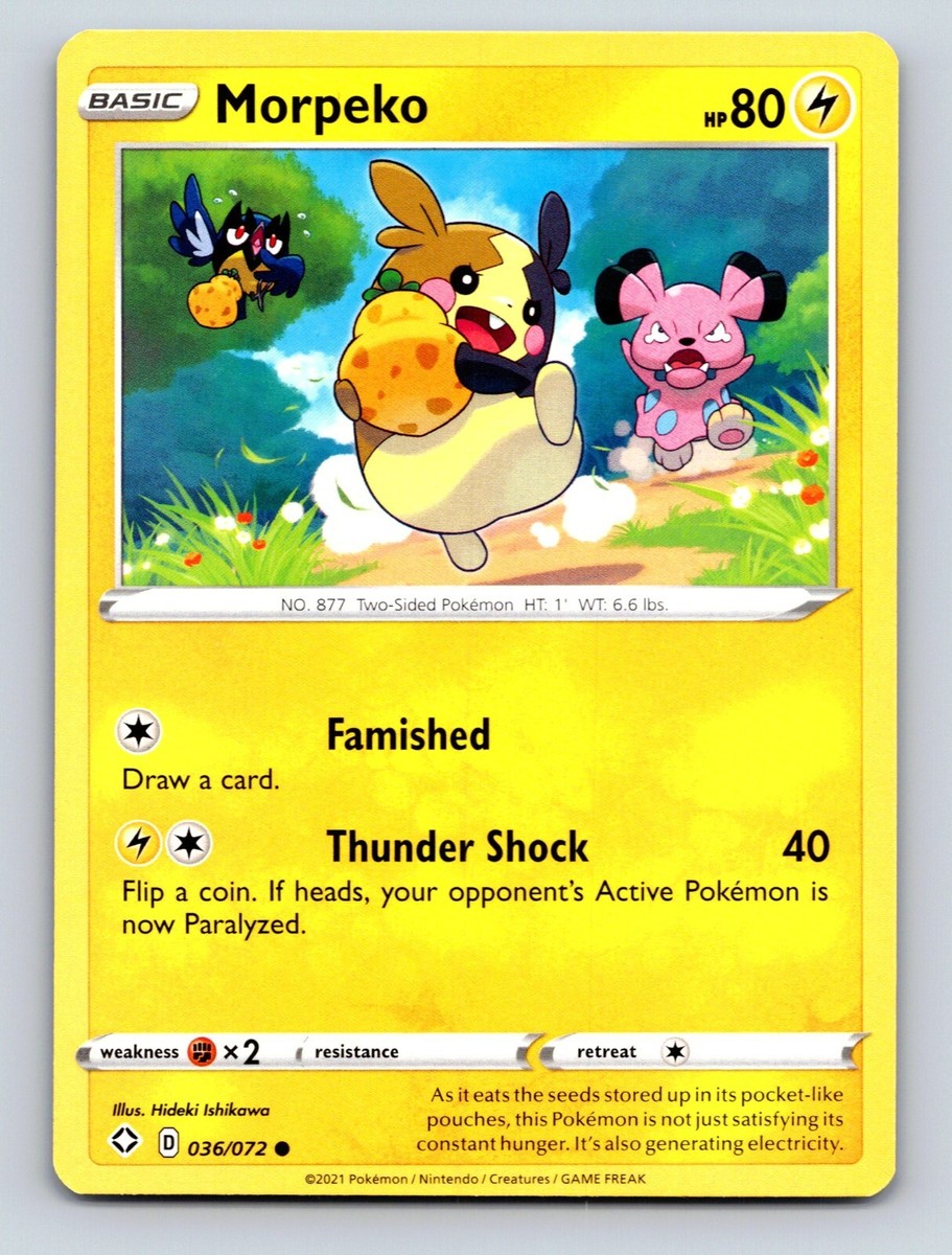 Morpeko HP 80 Thunder Shock Attack Rarity Bright Yellow Pokémon | eBay