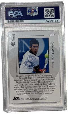 NOVAK DJOKOVIC SIGNED 2011 ACE AUTHENTIC #RF14 JOKER CARD PSA DNA