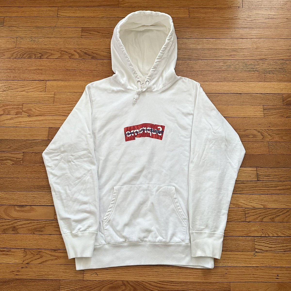 Supreme Comme des Garçons Shirt Box Logo Hoodie White SS17 Size XL