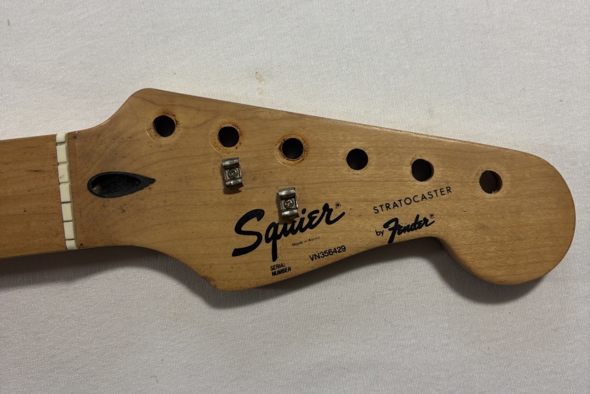 1993 Squier Stratocaster Korea Maple Neck 21-Frets Skunk Stripe | eBay