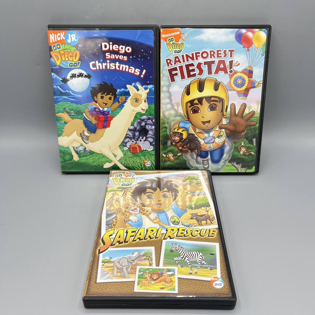 Lot of 3 Nickelodeon Go Diego Go! DVD Saves Christmas, Rainforst