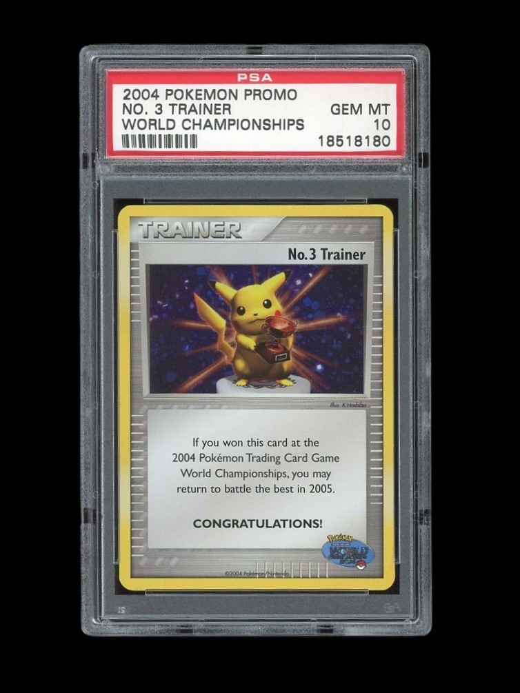POKEMON 2004 PSA 10 GEM MINT NO 3 TRAINER PIKACHU 1ST TOURNAMENT