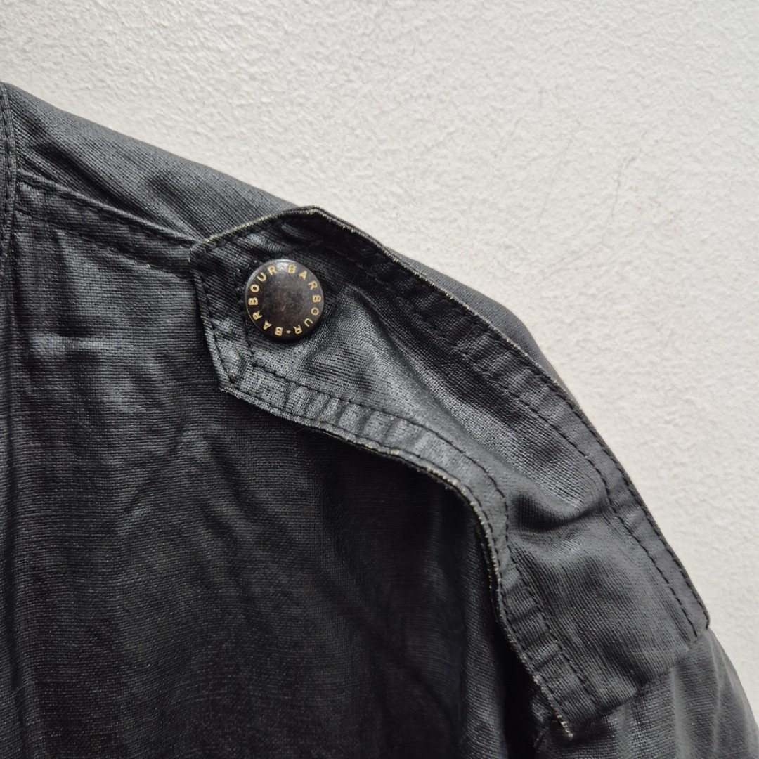 Barbour T538 Duralinen Soft Linen Flyer Biker Black Coat Jacket