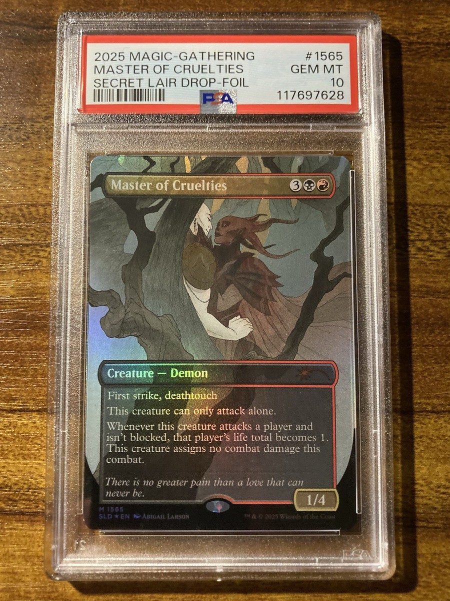 MTG✨MASTER OF CRUELTIES Brdless/Ext Art FOIL✨SLD Tragic Romance