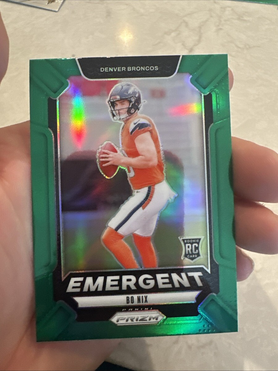 2024 Panini Prizm Green Rookie Emergent Bo Nix Denver Broncos | eBay