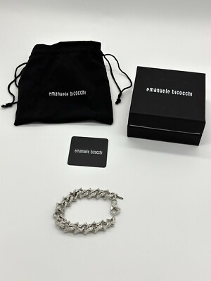 NWT Emanuele Bicocchi 925 Sterling Silver Arabesque Chain Link