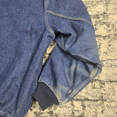 Vtg 90s Carhartt JB848 Denim Hooded Jacket Southwest Aztec Blanket