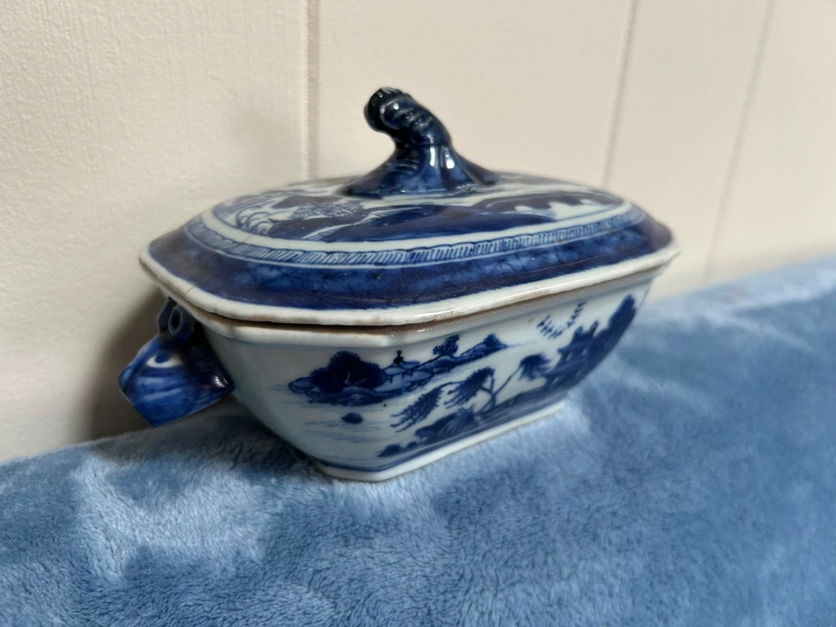 蓝色陶瓷中国古董碗| eBay