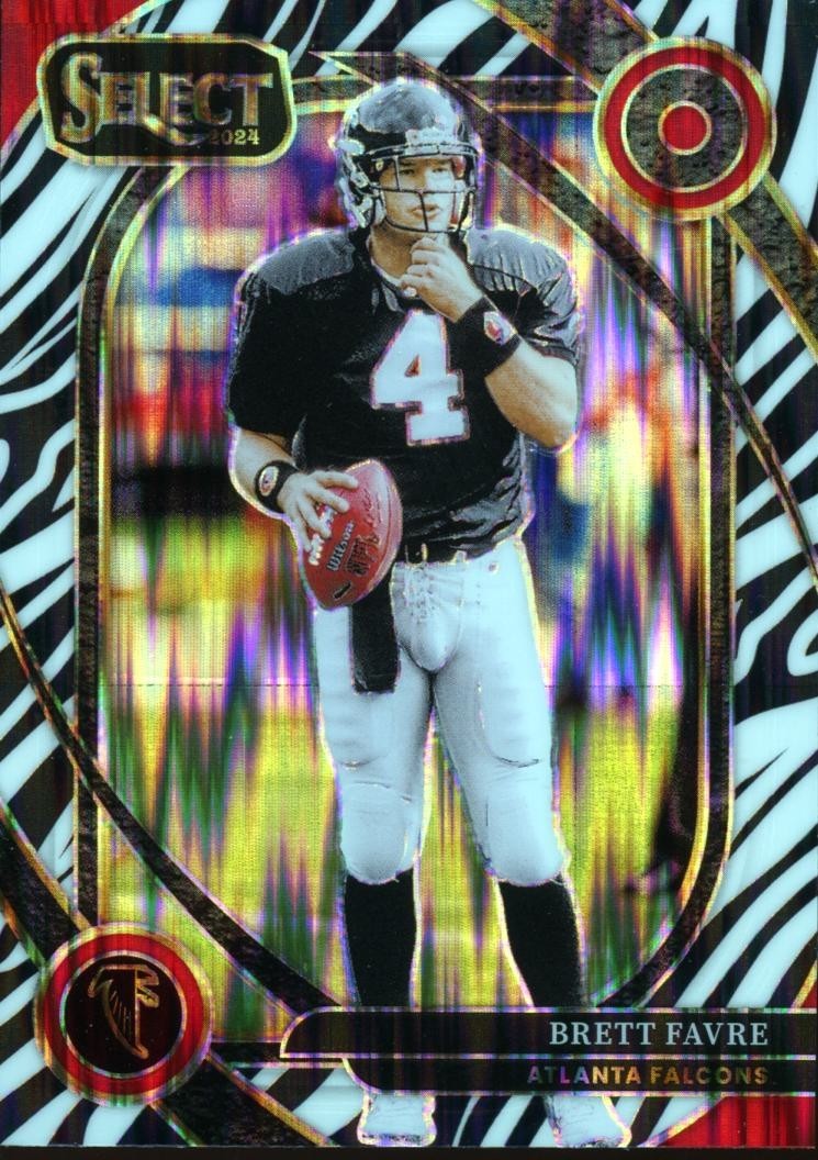 Brett Favre 2024 Select Club Level Zebra Prizm SSP Atlanta Falcons