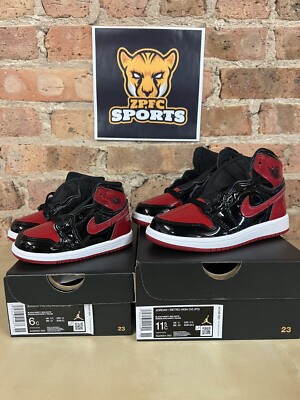 Air Jordan 1 Retro High Patent leather Bred MENS 555088-063 GS