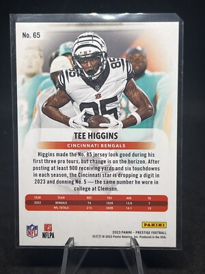 2023 Panini Prestige - Tee Higgins #65 Xtra Points Green /199 for