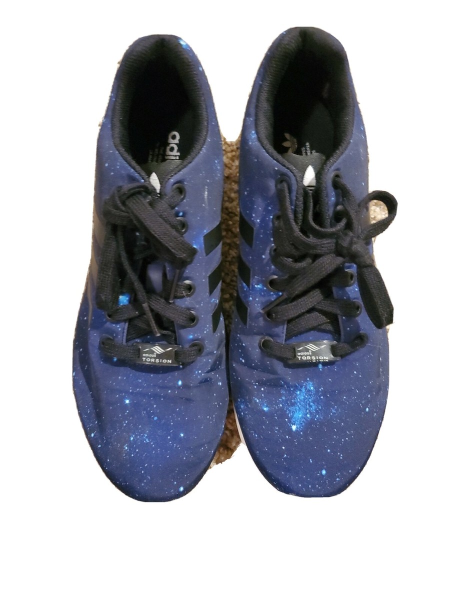 Adidas-Zx-Flux-Galaxy-Blue-Black-White-B34056-New-Space-Stars-Mens