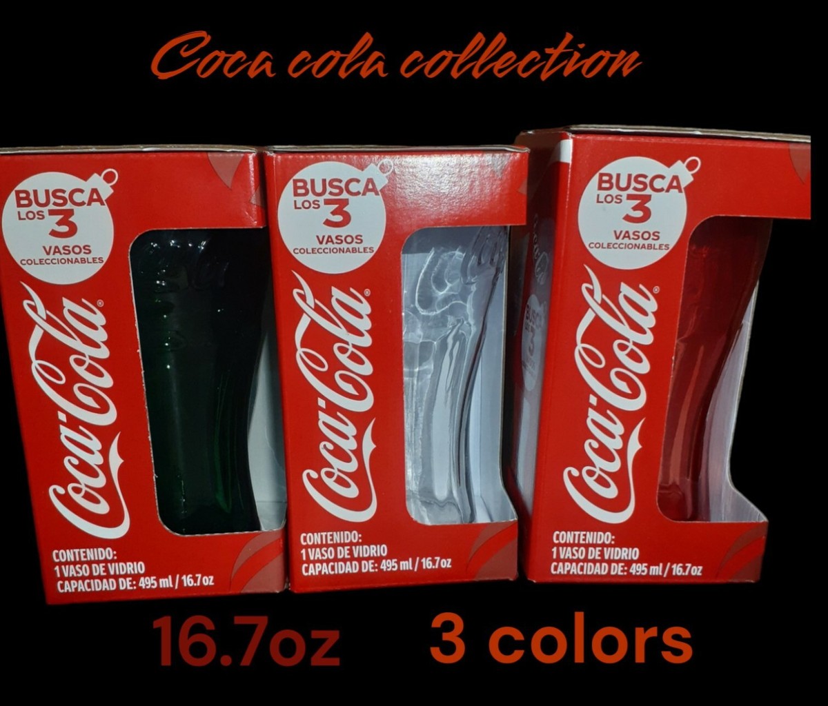 X3 coca cola glass cup 16.7oz Christmas Collection 3 Colors Red