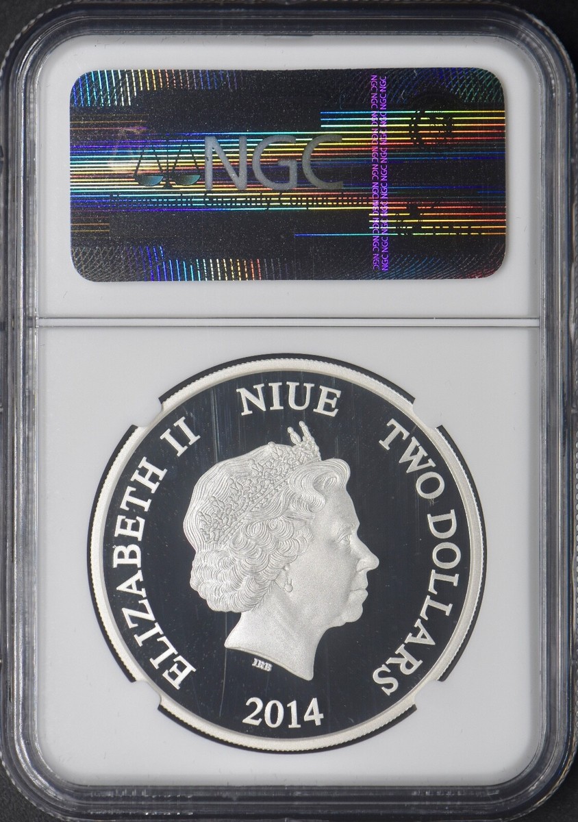2014 Niue $2 1oz Silver Disney Characters Donald Duck NGC PF70UC