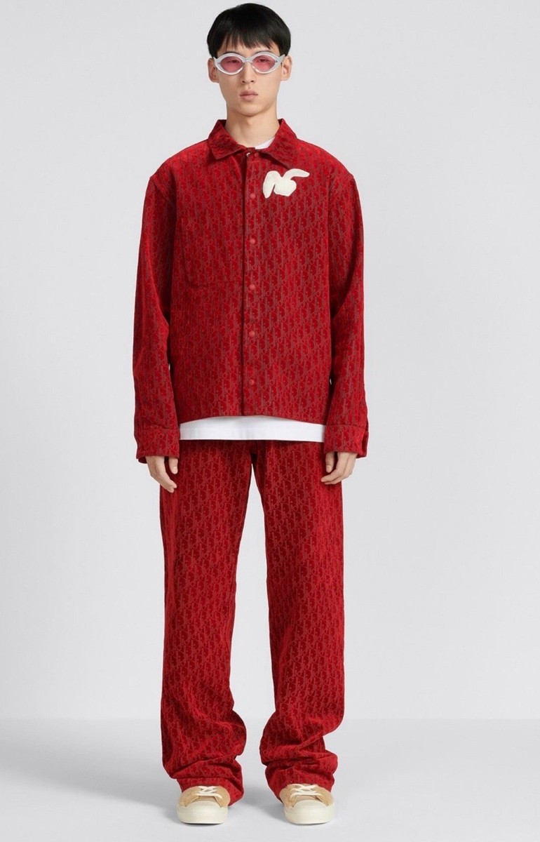 Authentic Dior X ERL Chinese New Year Special Red Oblique Jeans 32