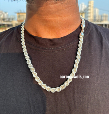 Men's Handmade Rope Chain 8mm x 22″ | REAL 925 Sterling Silver