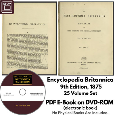 ENCYCLOPEDIA BRITANNICA, 9th Edition from 1875, 25 volume set of E