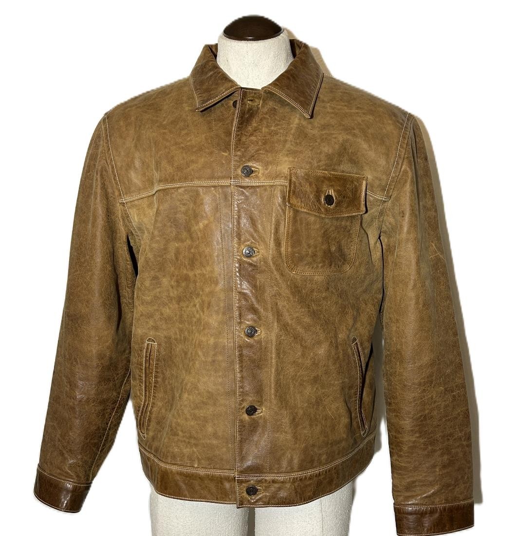 Vintage Gap 1969 Brown Leather Jacket Men's sz XL | eBay