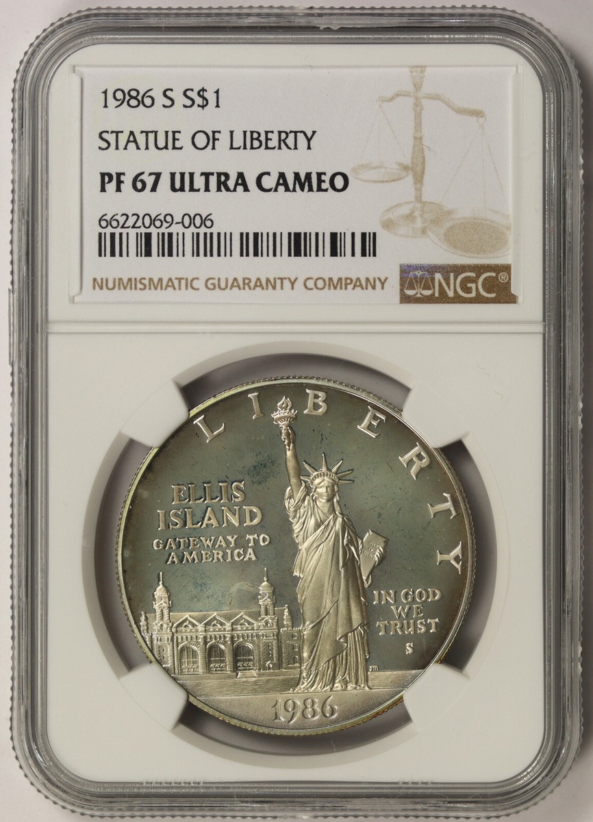 1986-S Statue of Liberty Silver Commemorative $1 PF 67 Ultra Cam