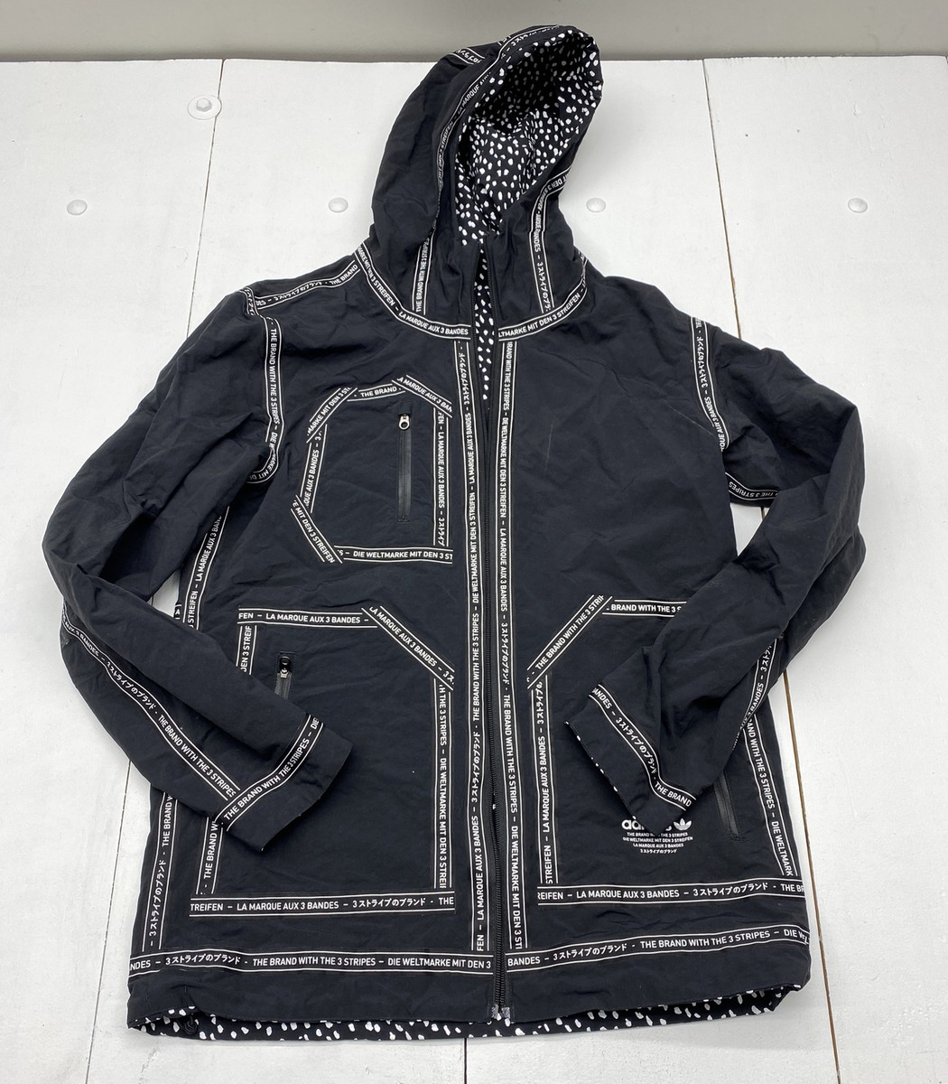Adidas Black/White NMD Field Jacket Reversible With Hood Mens Size