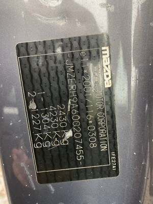 MAZDA CX-7 2010 PASSENGER SIDE REAR DOOR N/S/R BREAKING GREY