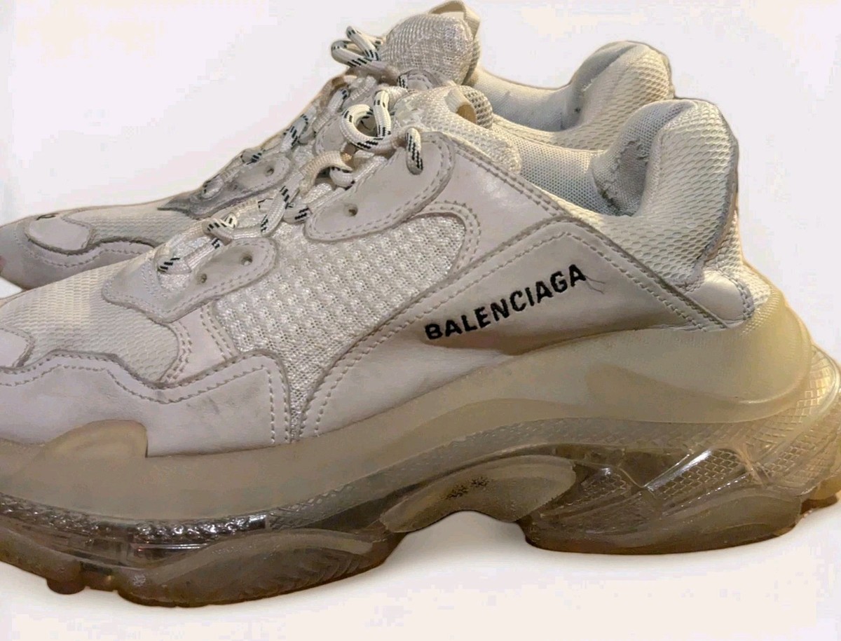 Balenciaga Triple S 42 Sneaker White Clear Sole Size US 9 Pre