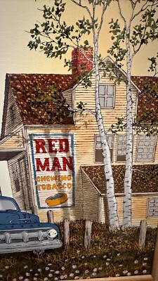 VINTAGE H. HARGROVE - SERIGRAPH ON CANVAS - 1950s COCA COLA FORD