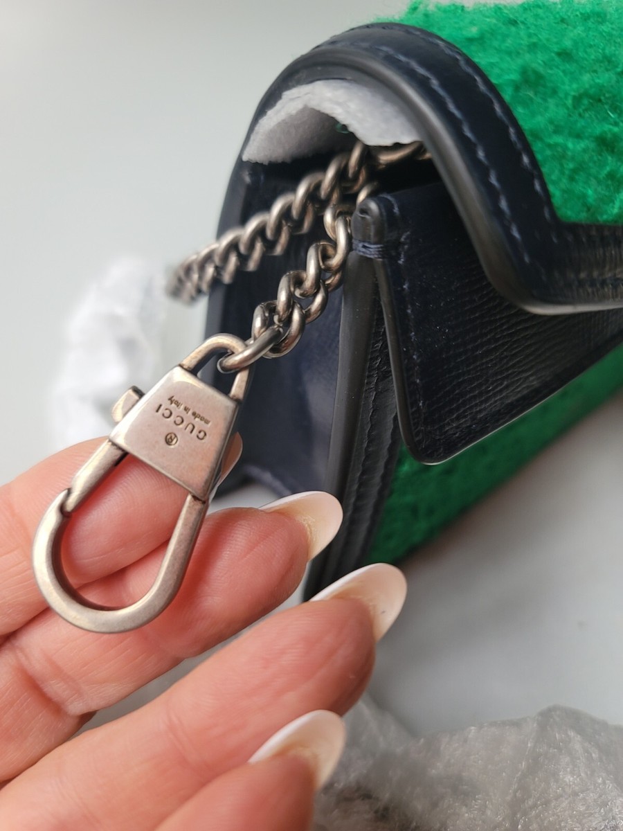 Gucci Dionysus Super Mini CrossBody Bag Gree Tweed Wool Navy Blue