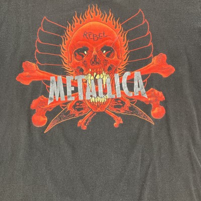 Vintage 90s METALLICA Pushead Rebel skull/yin yang double sided