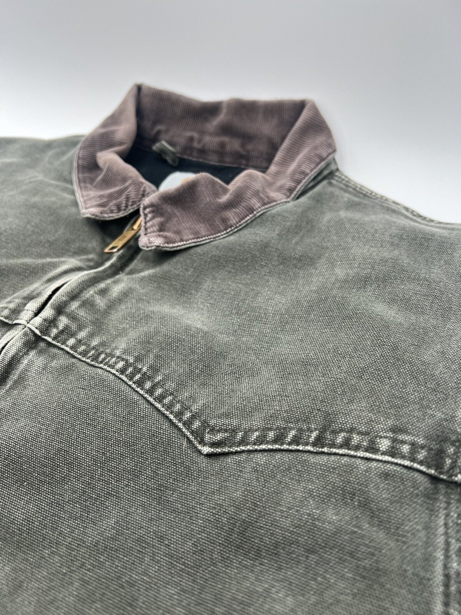 Vintage Carhartt J14 MOS Green Santa Fe Canvas Quilt Lined Jacket