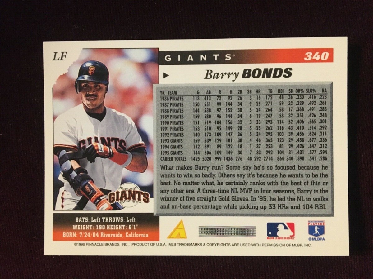 1996 Score #340 Giants Barry Bonds Baseball Card | eBay